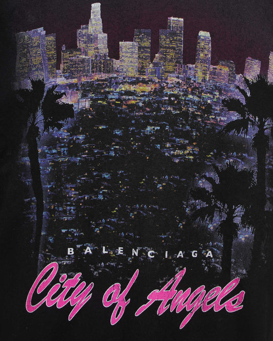 City Of Angels T-shirt Medium Fit in Black Faded