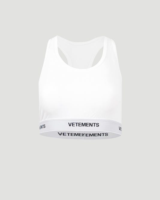 White Sports Top With Logo