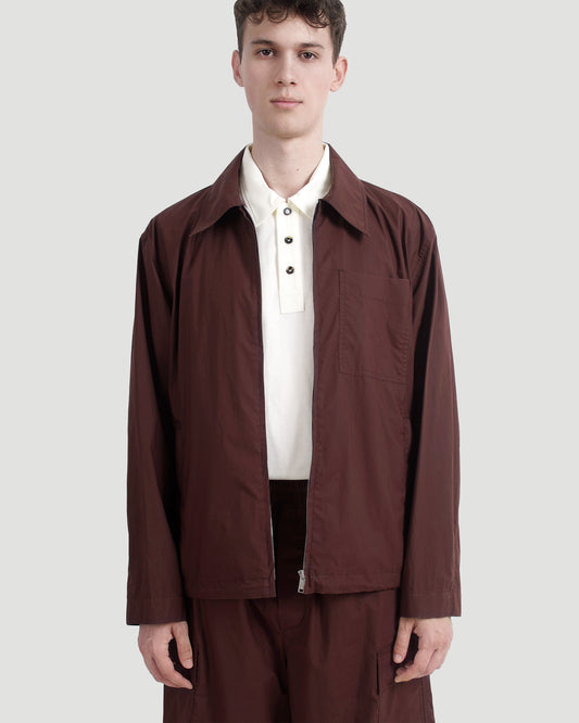 Resin-Coated Jacket in Burgundy