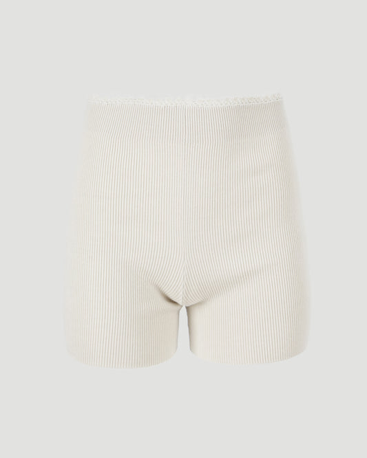 Fitted rib shorts In Ecru