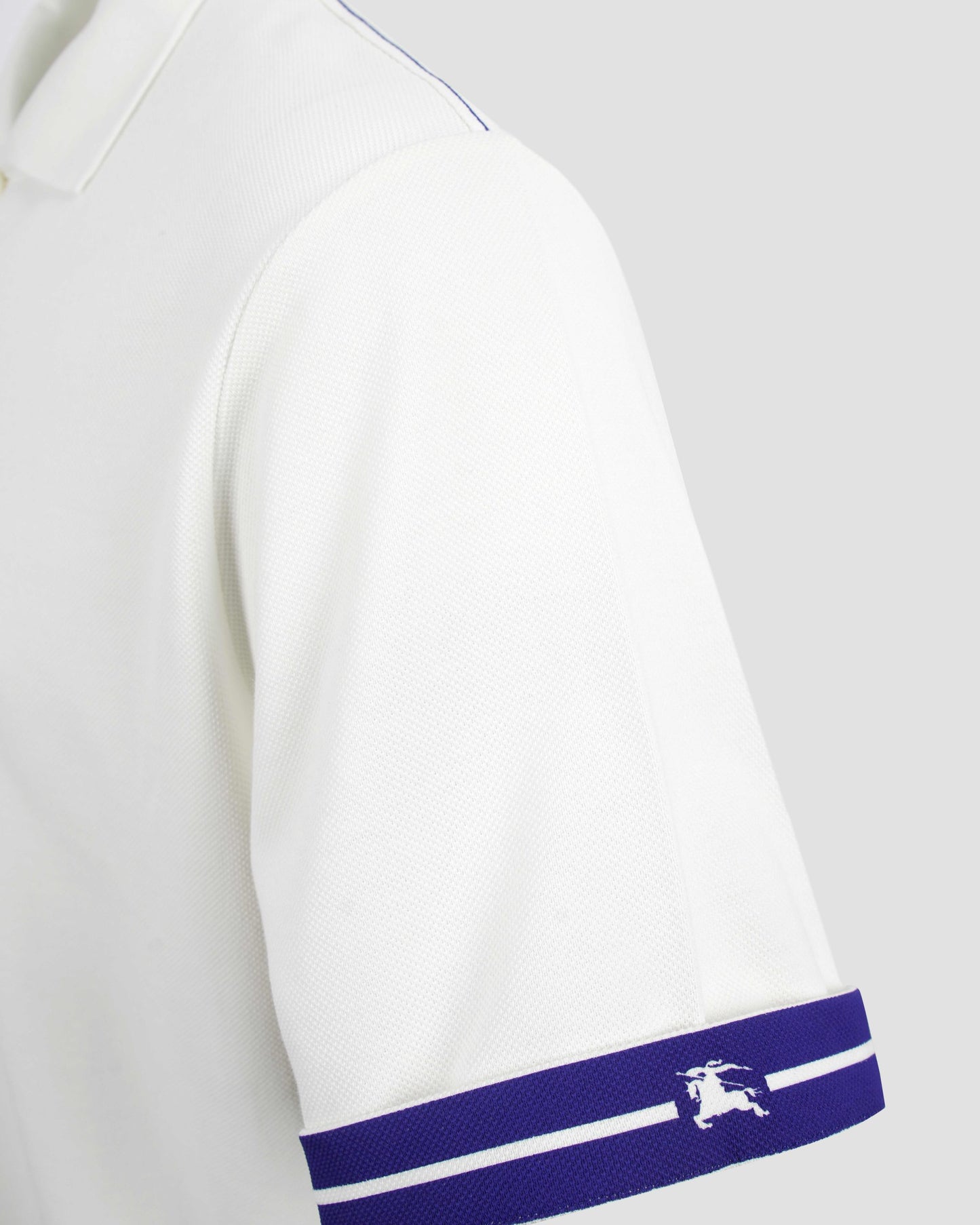 Striped cotton polo shirt in white