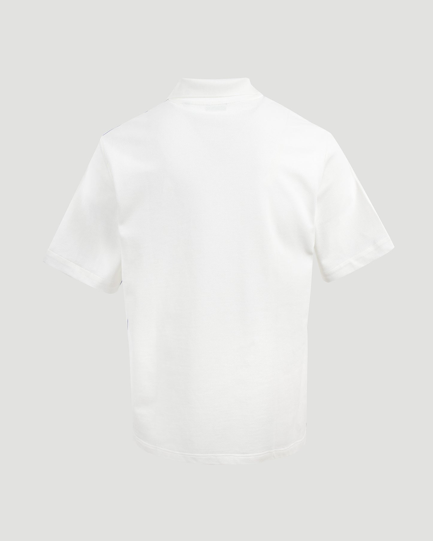 Striped cotton polo shirt in white