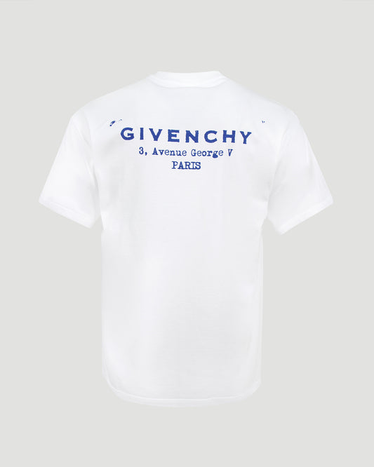 T-Shirt in Cotton With GIVENCHY Stamp Print in White
