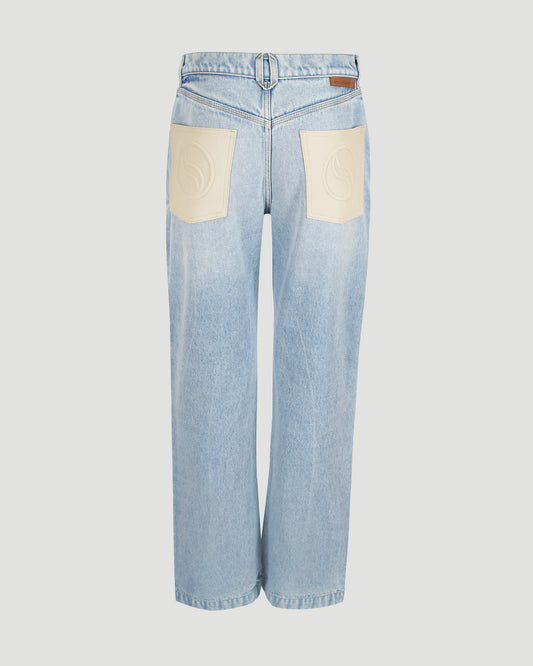 LIGHT BLUE VINTAGE STRAIGHT LEG DENIM JEANS
