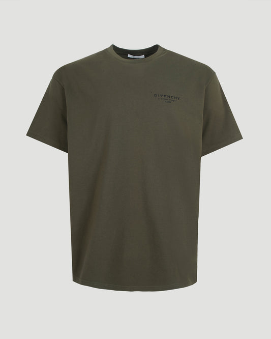 Cotton T-Shirt With GIVENCHY Logo in Khaki