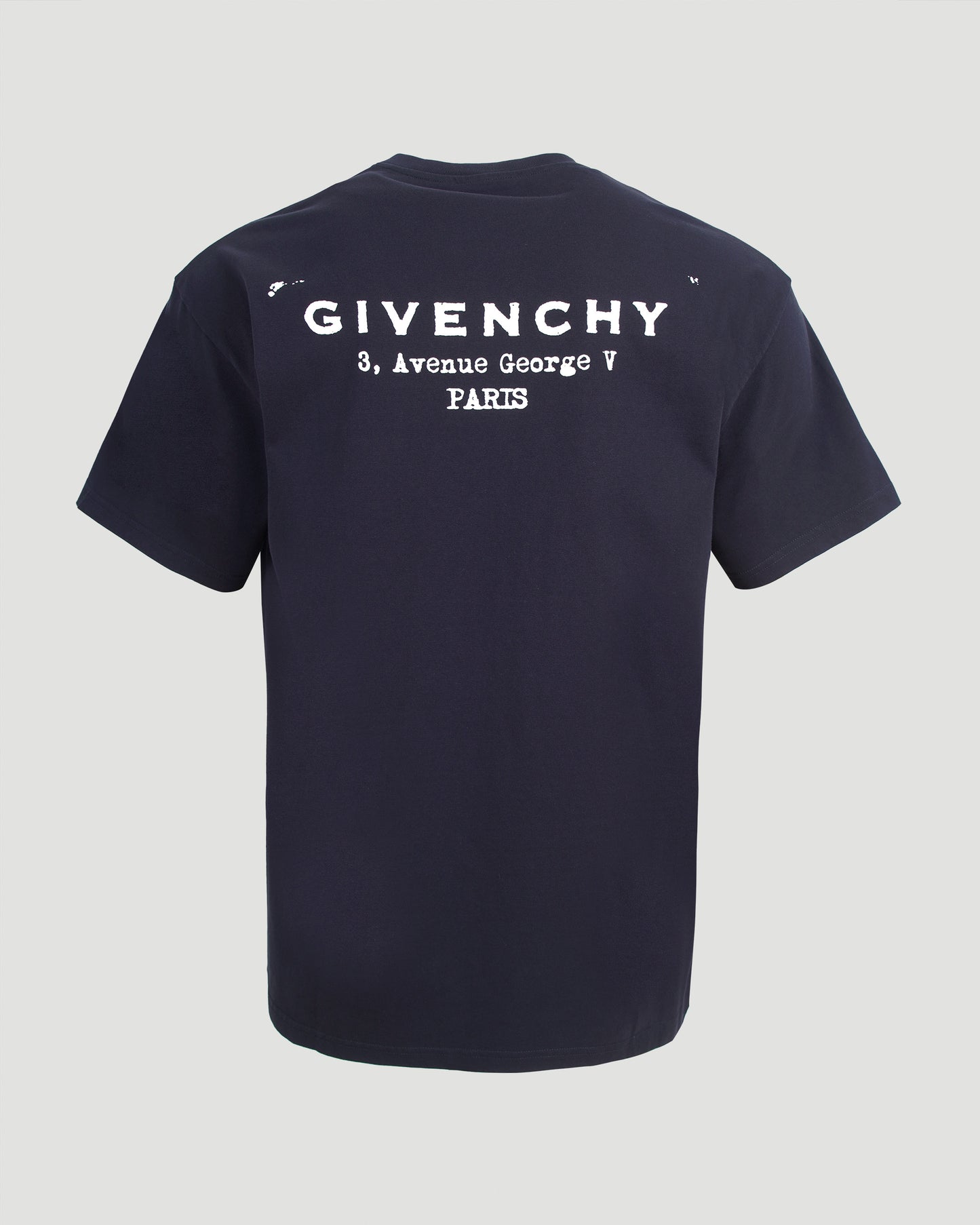 T-Shirt in Cotton With GIVENCHY Stamp Print in Navy