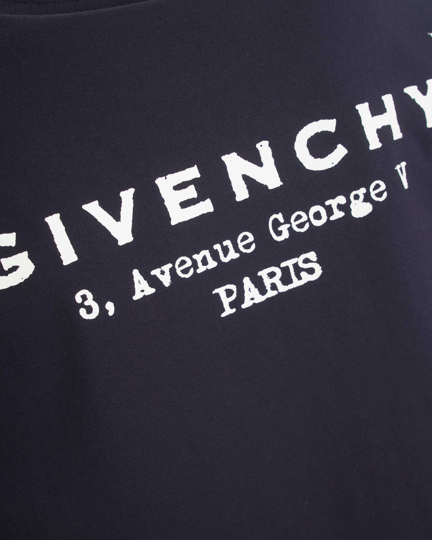 T-Shirt in Cotton With GIVENCHY Stamp Print in Navy
