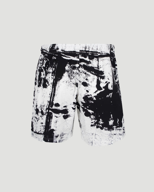 Graphic Swim Shorts in Black and White