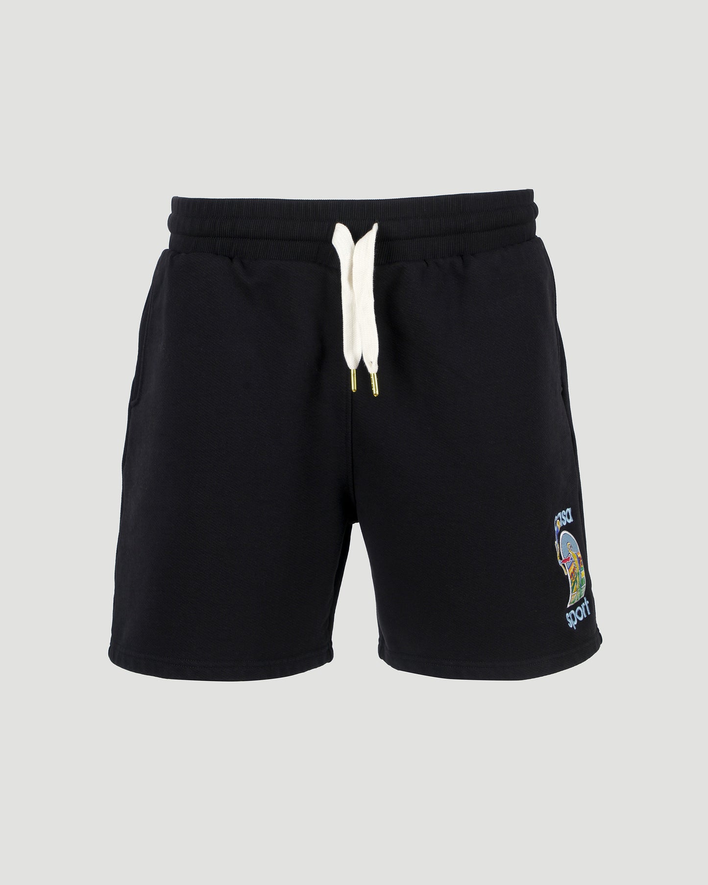 Cotton Track Shorts in Black