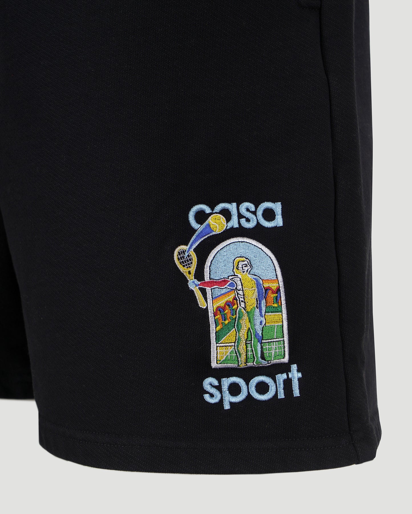 Cotton Track Shorts in Black
