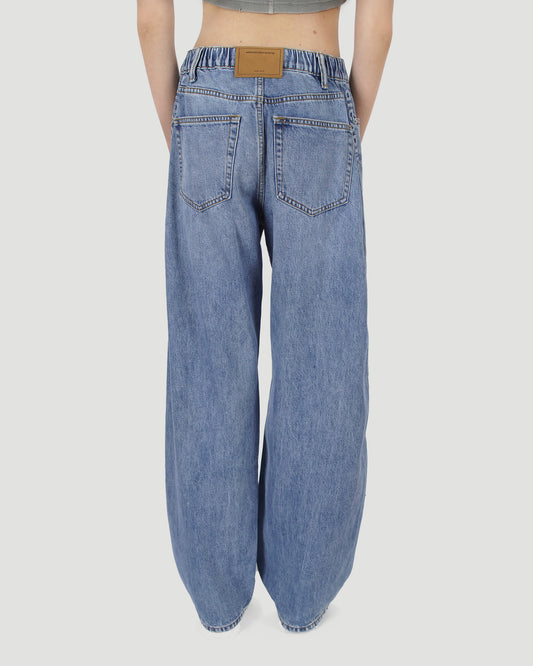 Logo-Embossed Denim Balloon Jogger Pants