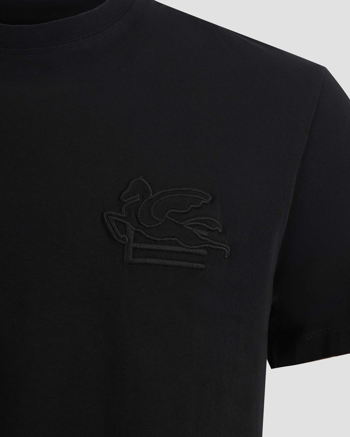 T-SHIRT WITH PEGASO EMBROIDERY IN BLACK