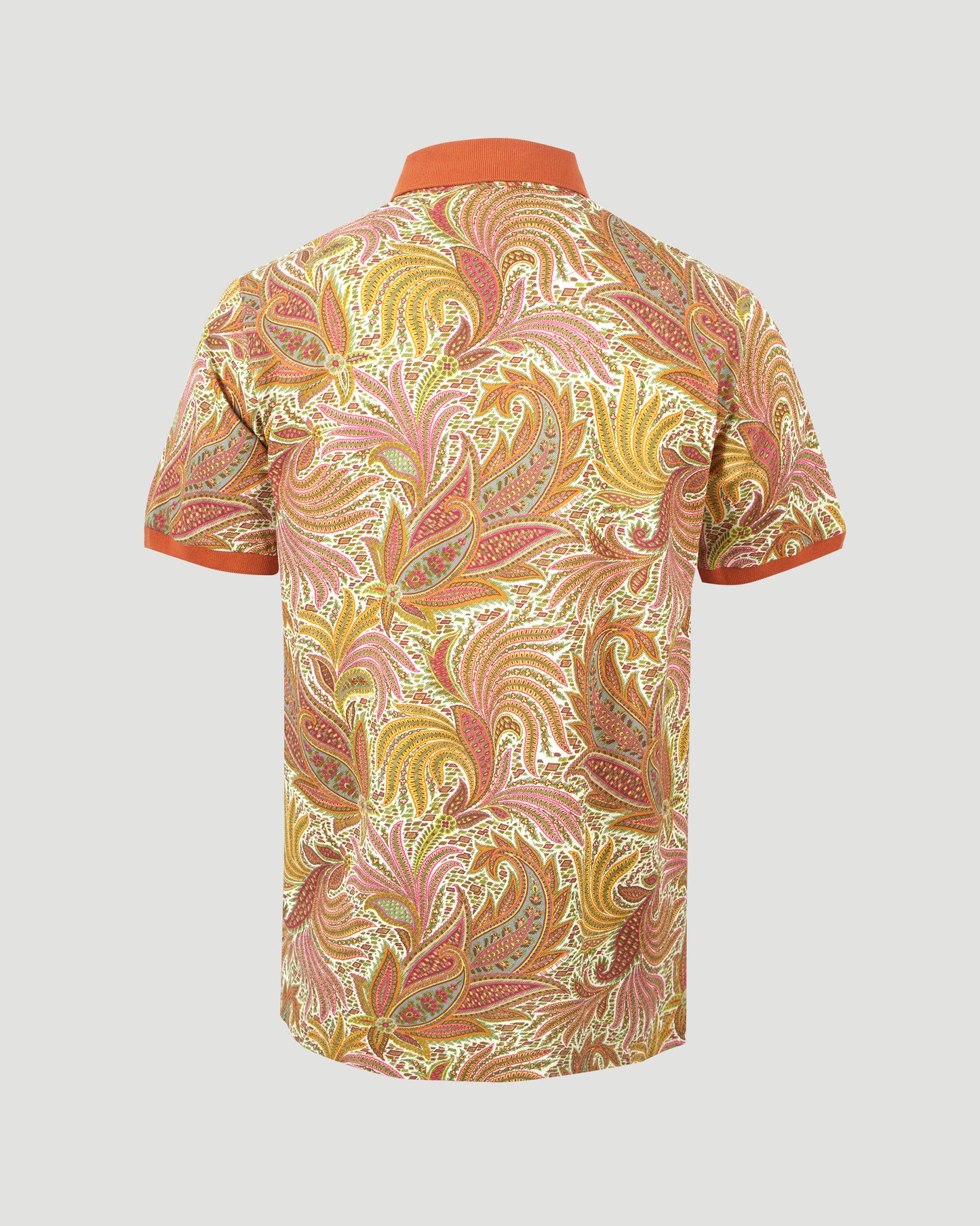 PAISLEY JACQUARD POLO SHIRT IN ORANGE