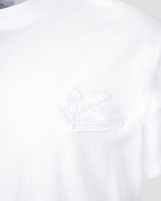 T-SHIRT WITH PEGASO EMBROIDERY IN WHITE