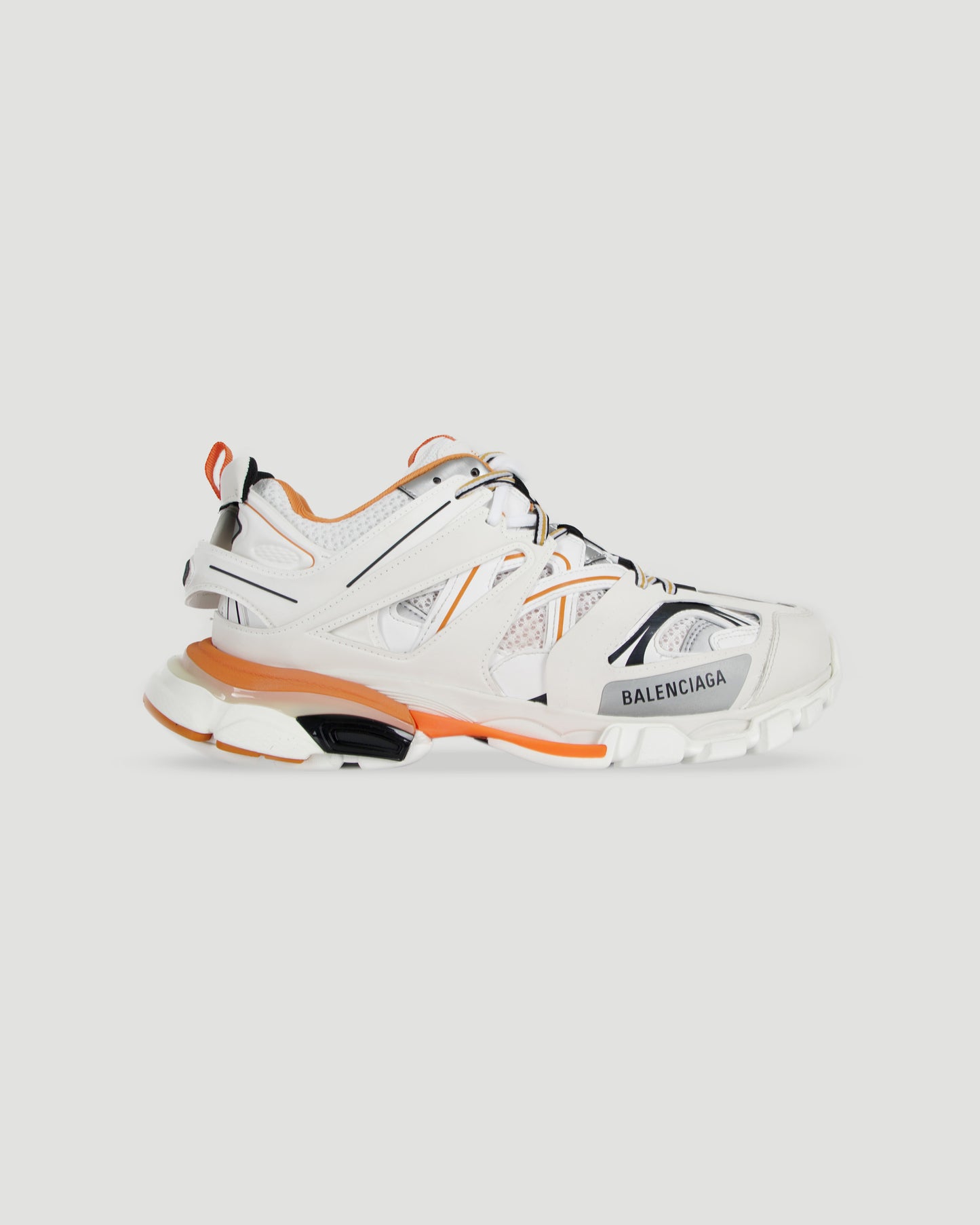 Track Sneaker in White and Orange