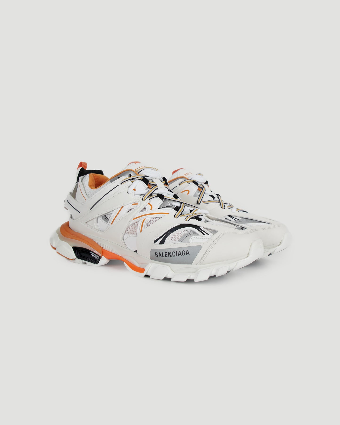 Track Sneaker in White and Orange