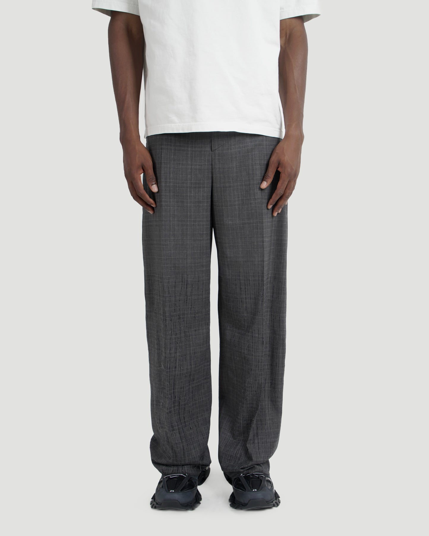Grey Prince Of Wales Tailored Trousers