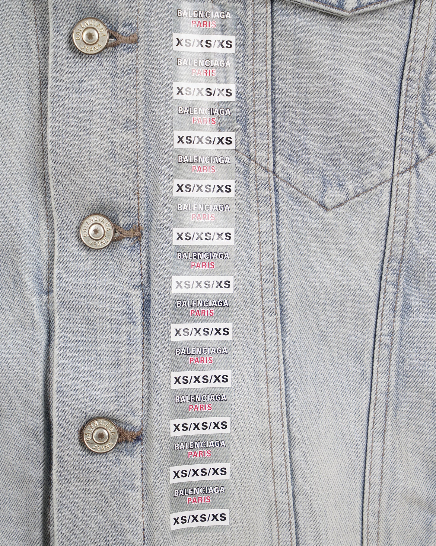 OVERSIZED STICKER STRIPE DENIM JACKET
