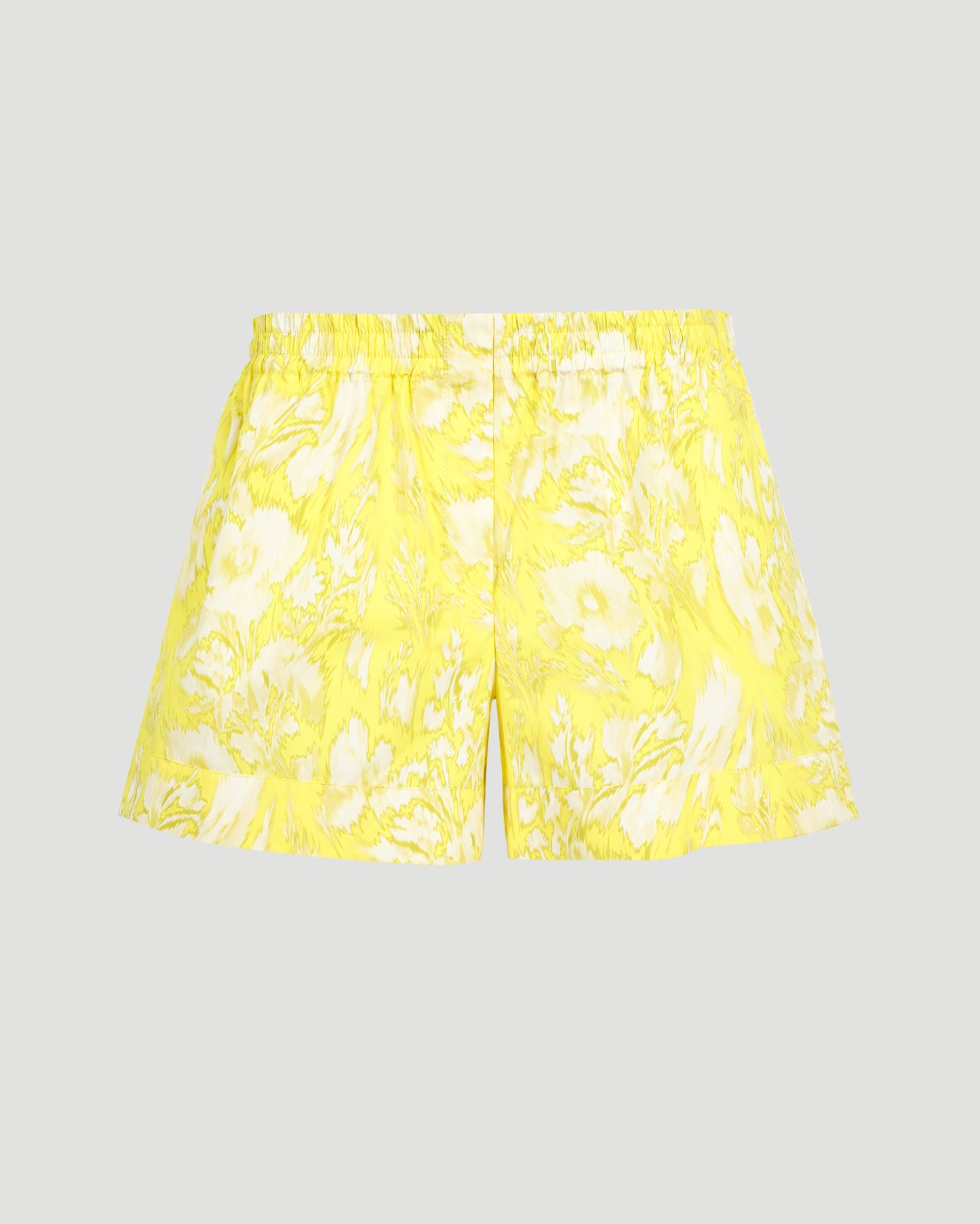 Warped Floral Shorts in Yellow