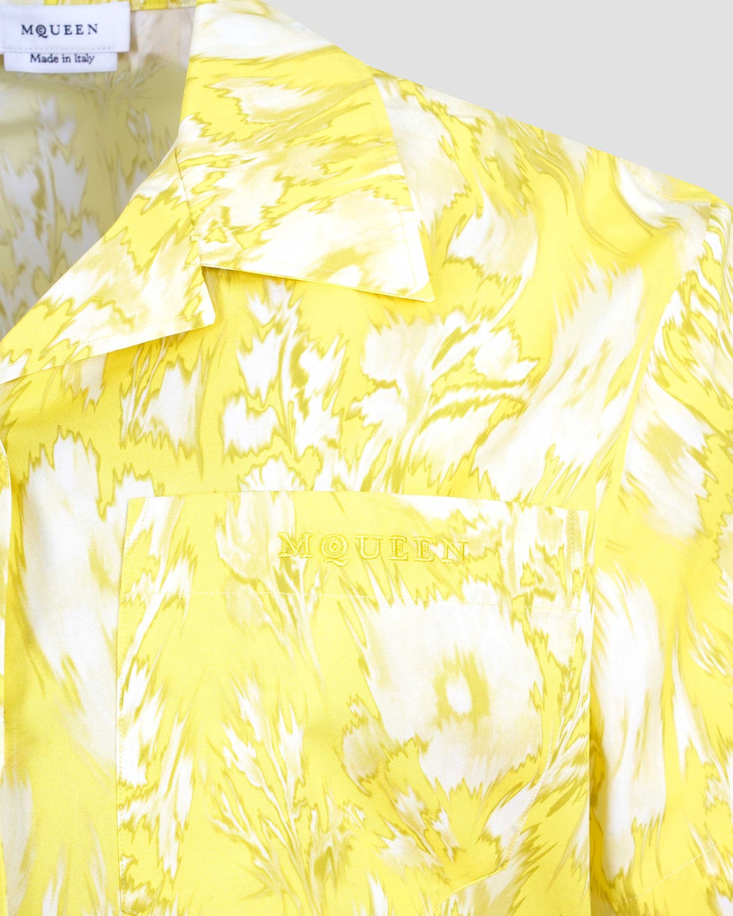 Warped Floral Hawaiian Shirt in Yellow