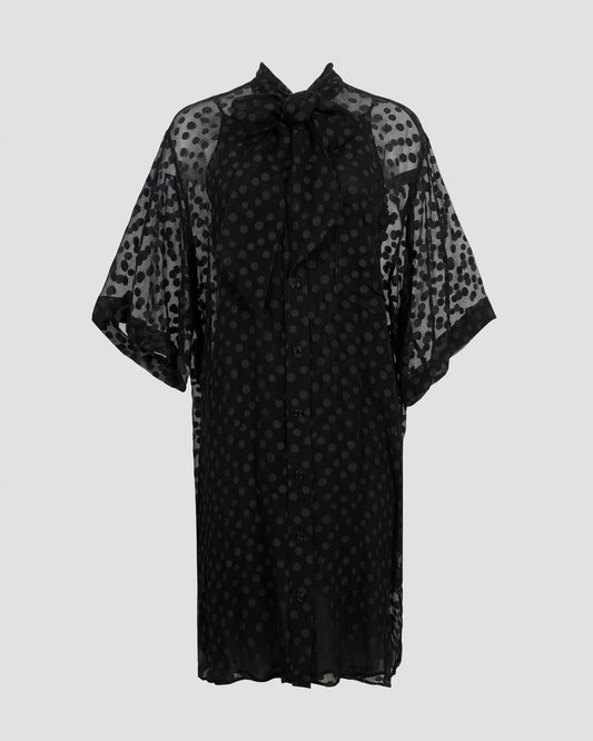 Black Dots Tie Dress