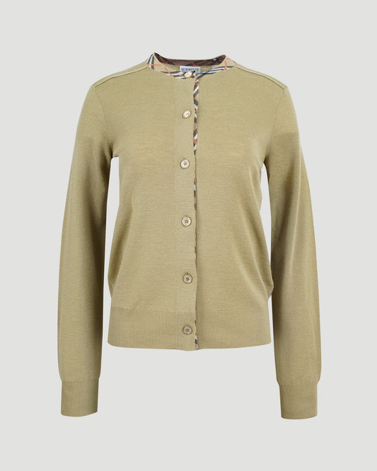Wool Cardigan in Flax