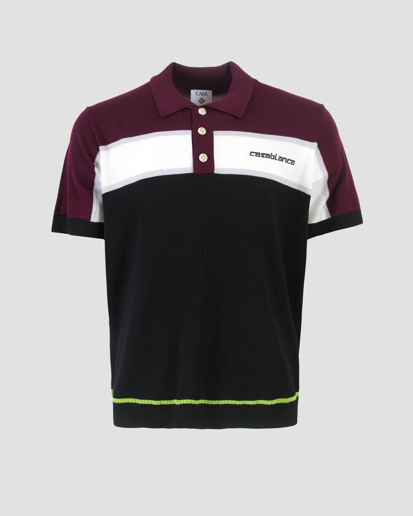 Stripe Merino Knit Polo