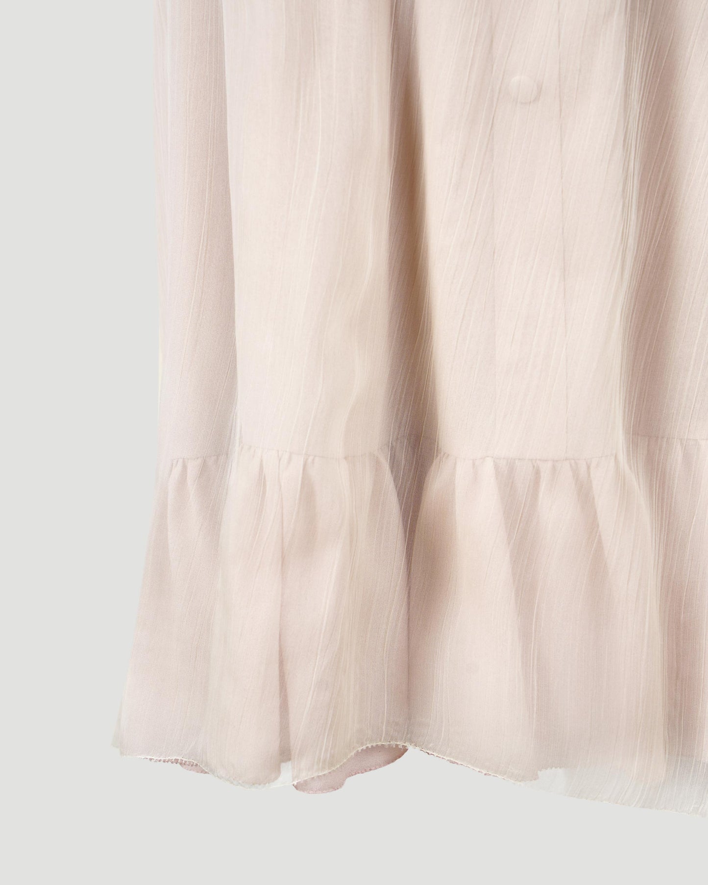 Silk Creponne Mini Dress in Ivory And Pink