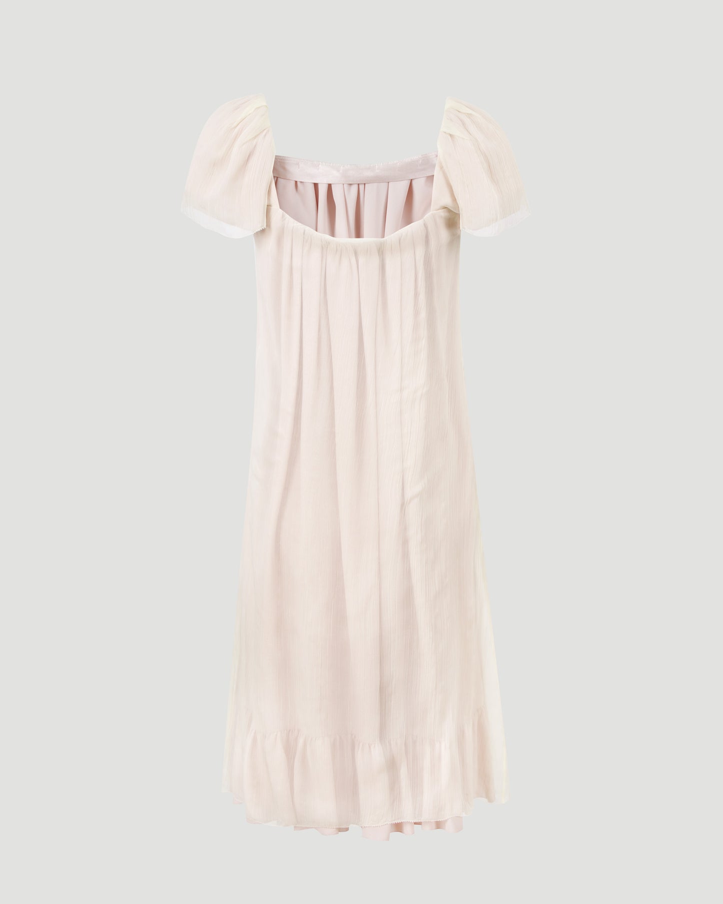 Silk Creponne Mini Dress in Ivory And Pink