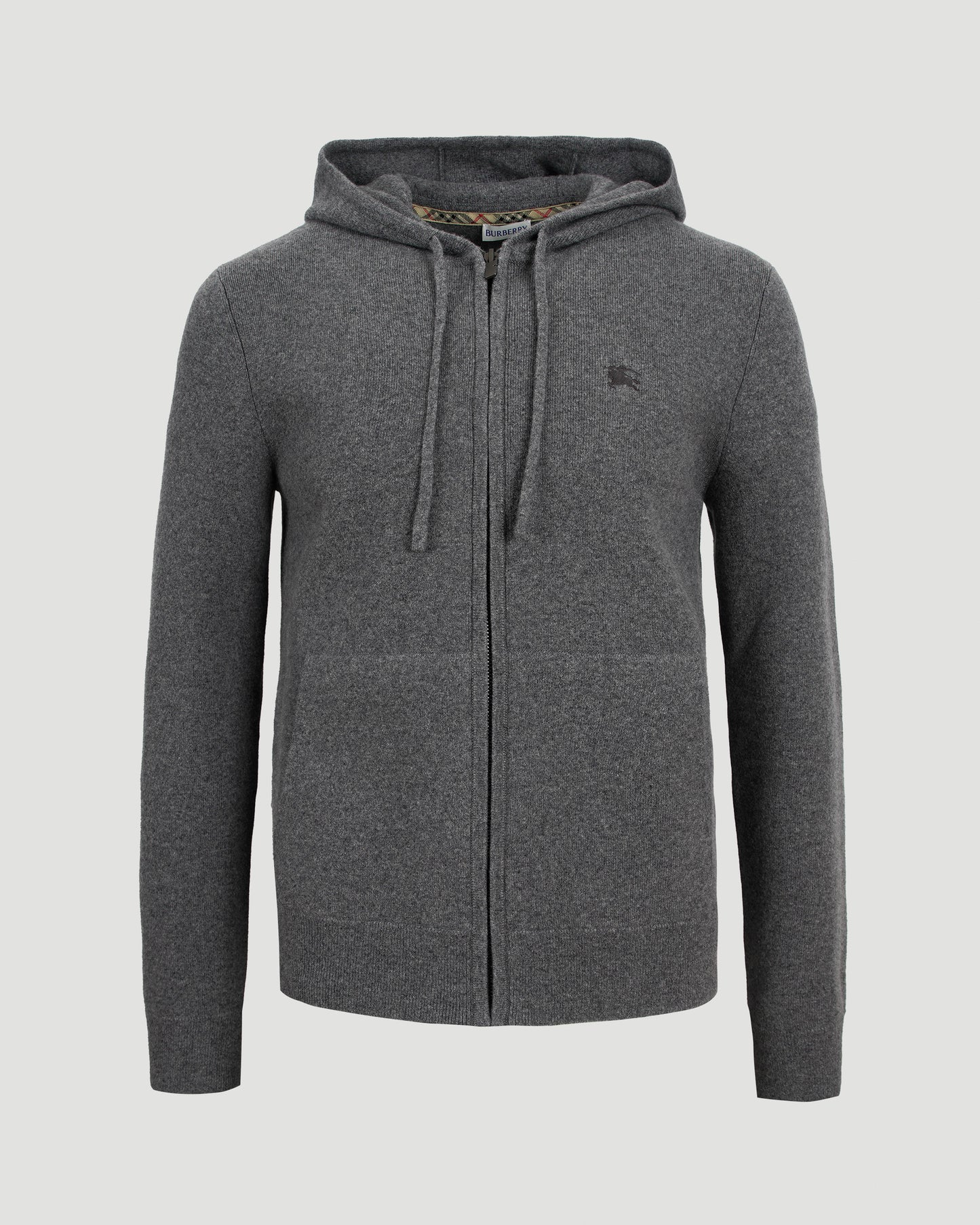 Cashmere Blend Zip Hoodie in Grey