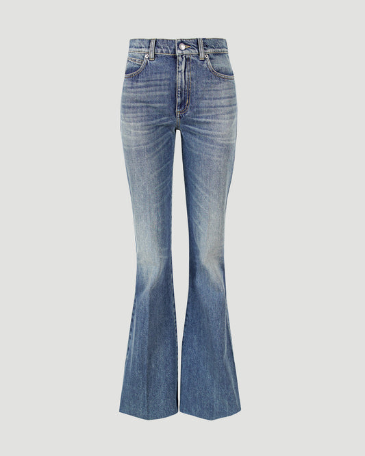 Flared Jeans in Indigo Denim