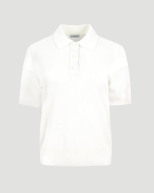 Wool Polo Shirt in Chalk