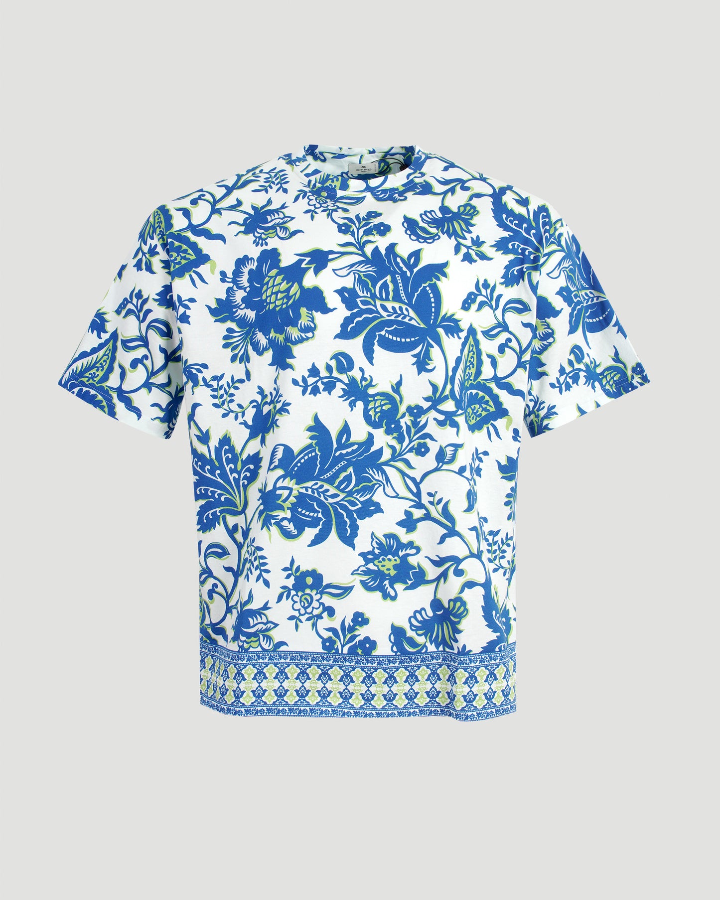 Cotton Polo Shirt with Placed Print