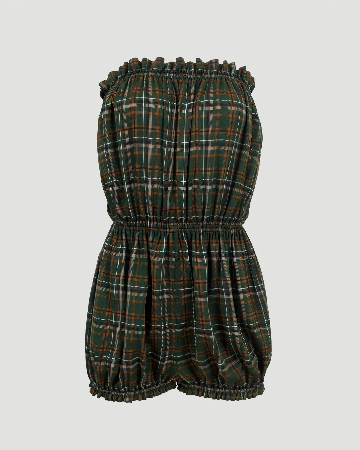 Plaid Strapless Jumpsuit