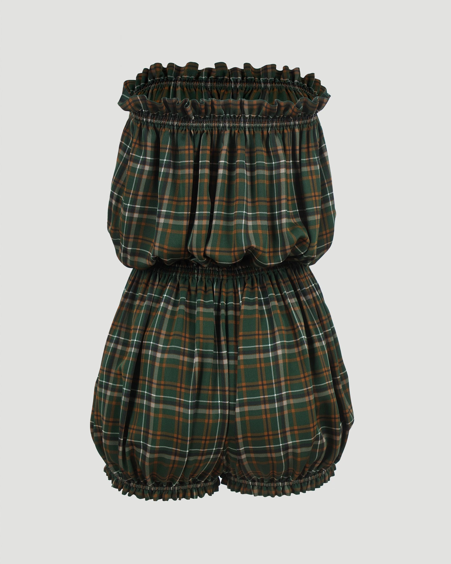 Plaid Strapless Jumpsuit