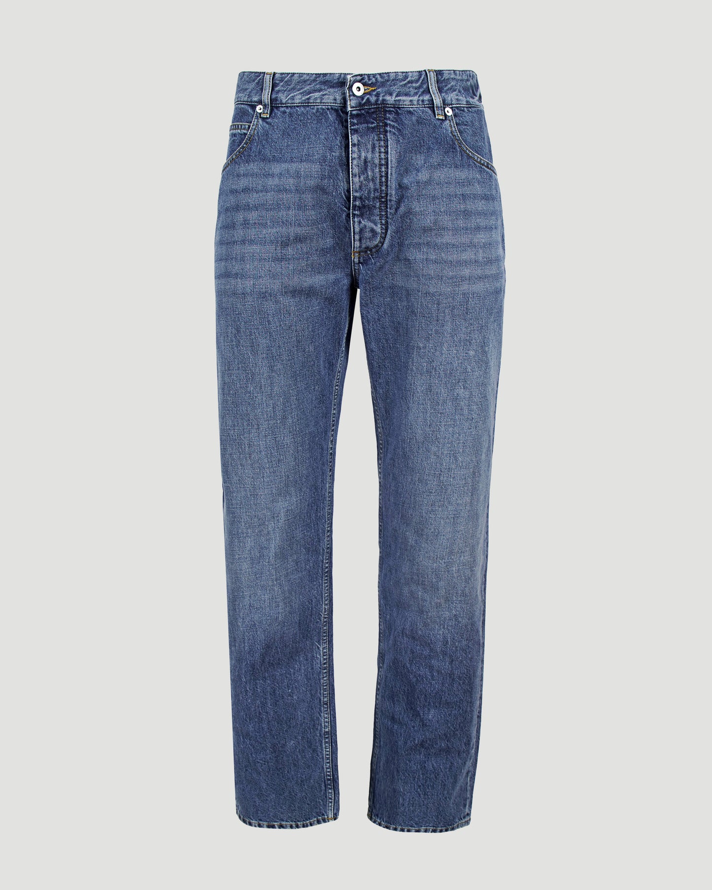 Mid-Blue Straight Jeans