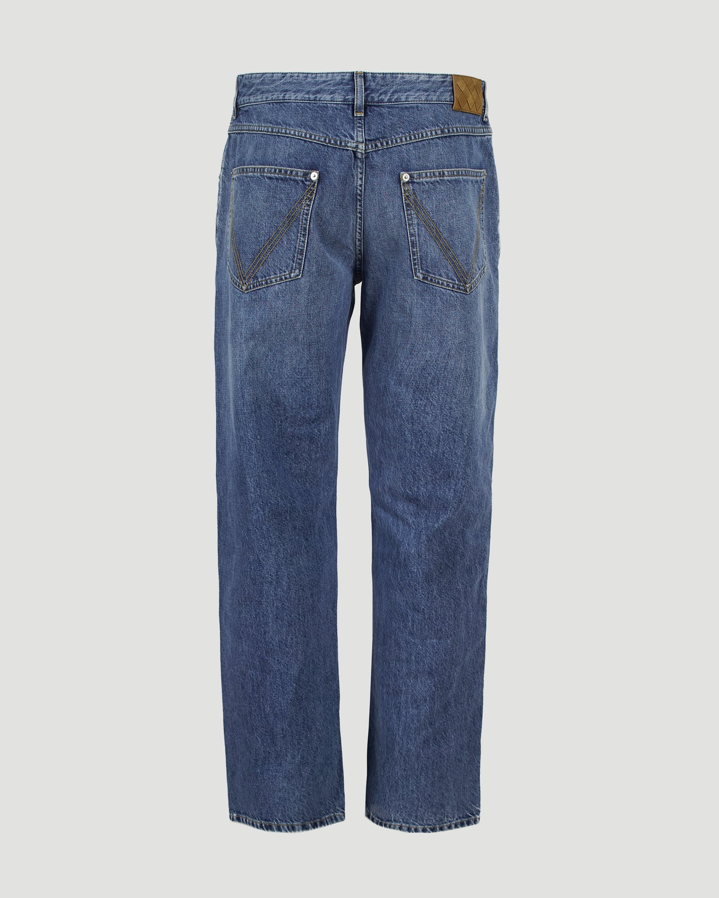 Mid-Blue Straight Jeans