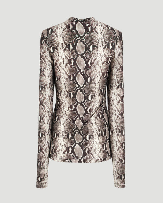 Snake Print Long-Sleeved Top