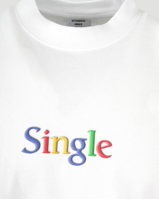 Oversized 'Single' slogan T-shirt