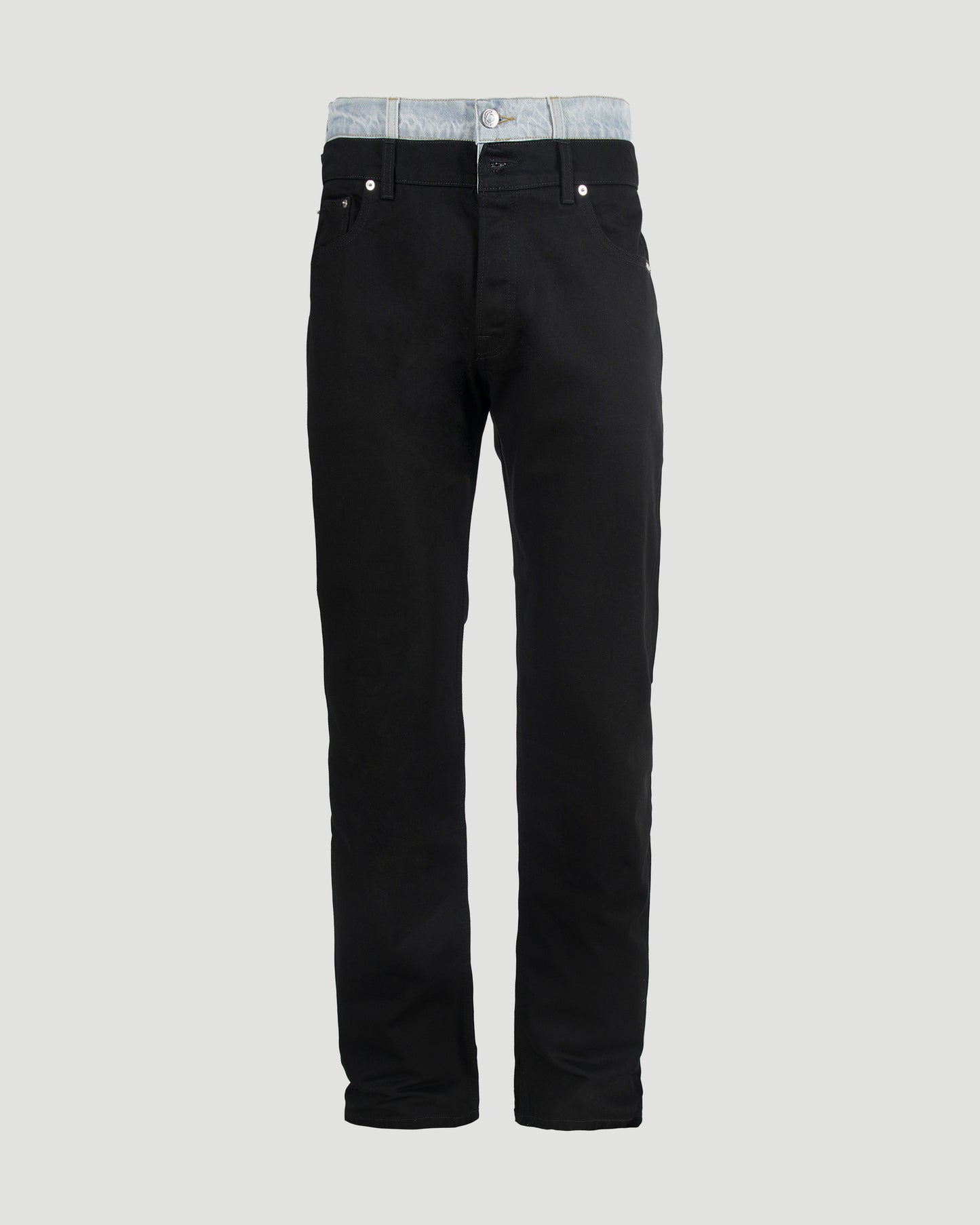 LAYERED JEANS IN BLUE AND GREY