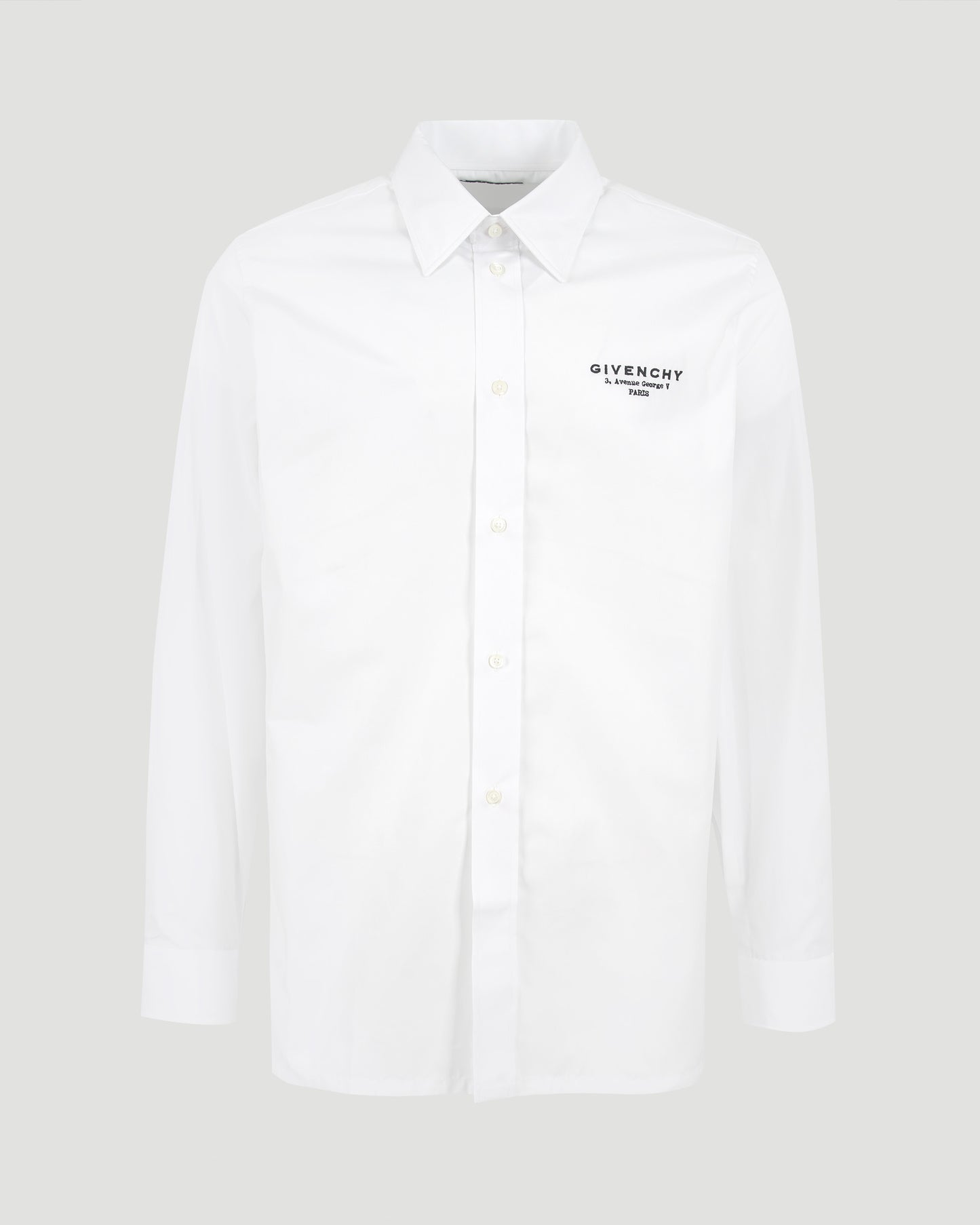 White Poplin Shirt With Logo Embroidery
