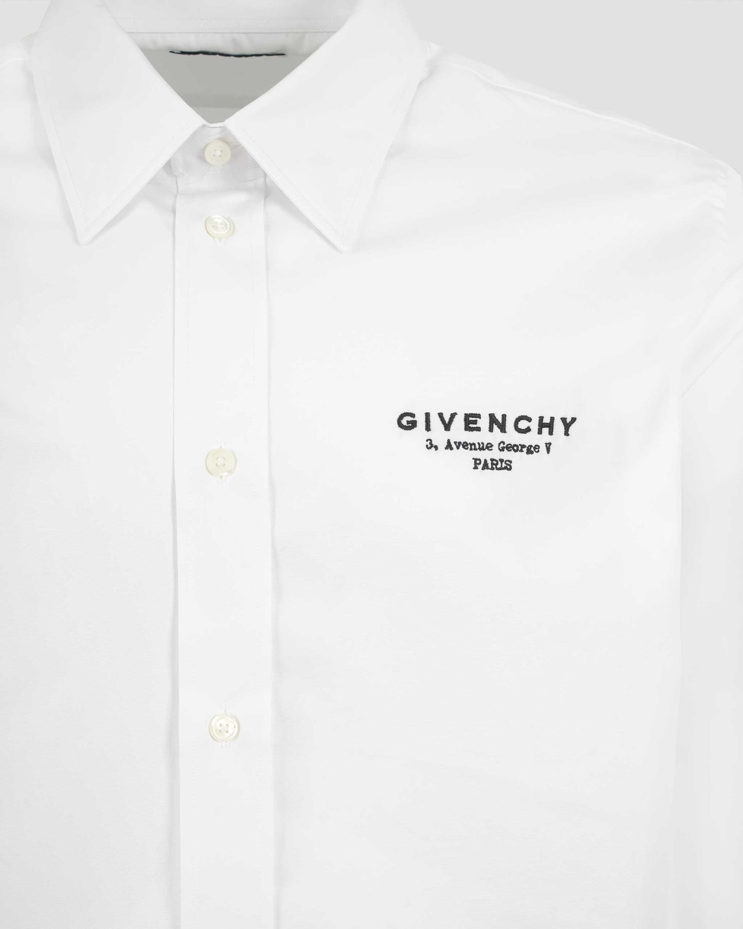 White Poplin Shirt With Logo Embroidery