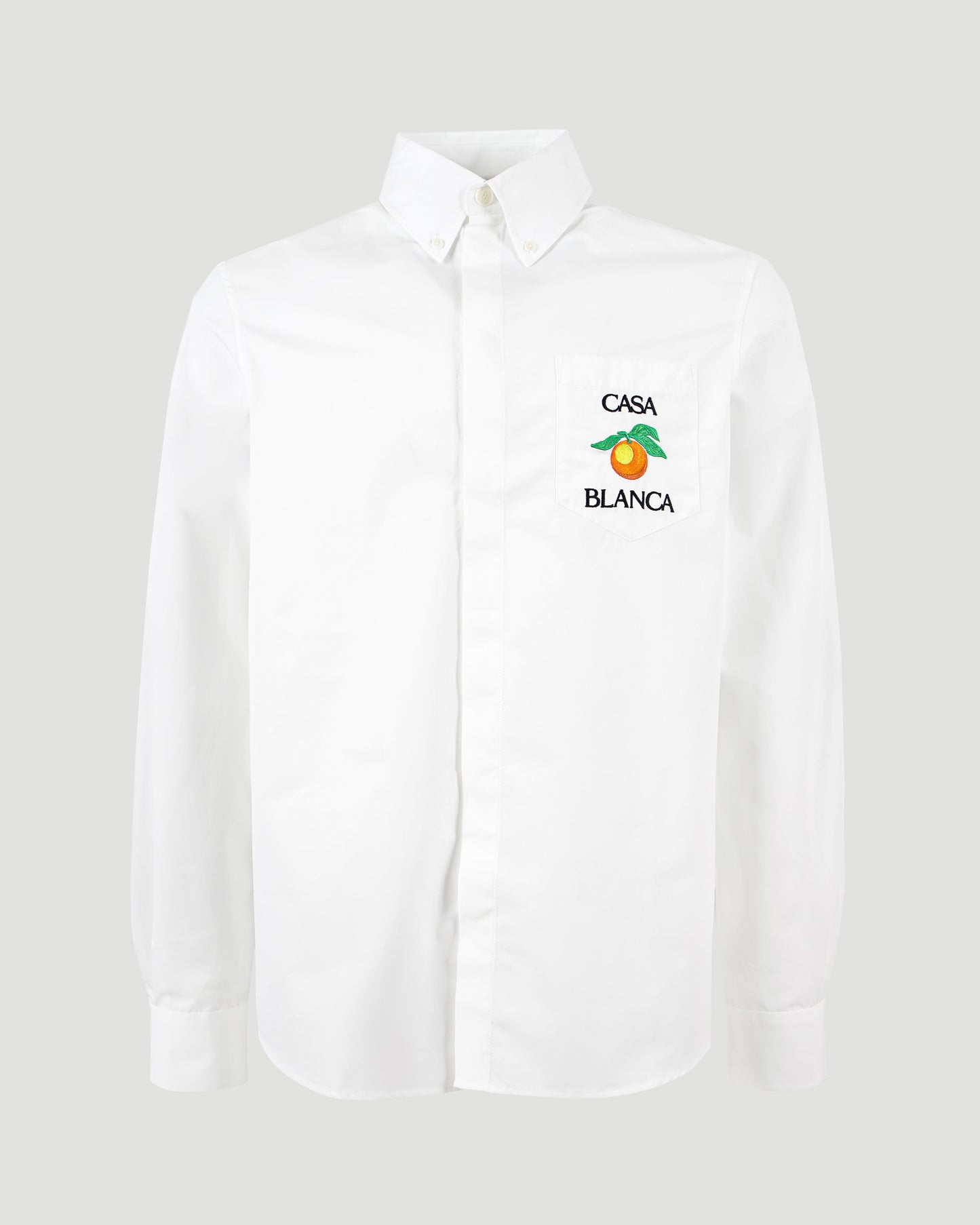 Embroidered Orange Oxford Shirt