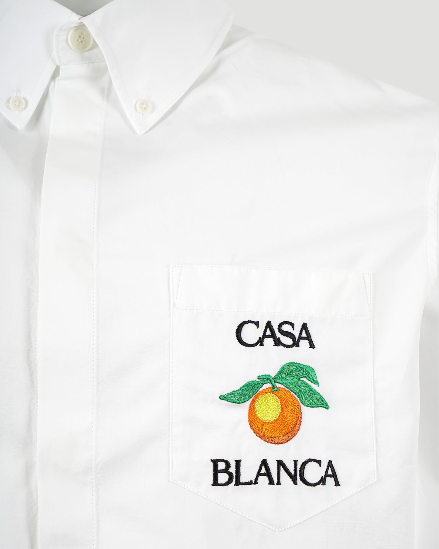Embroidered Orange Oxford Shirt