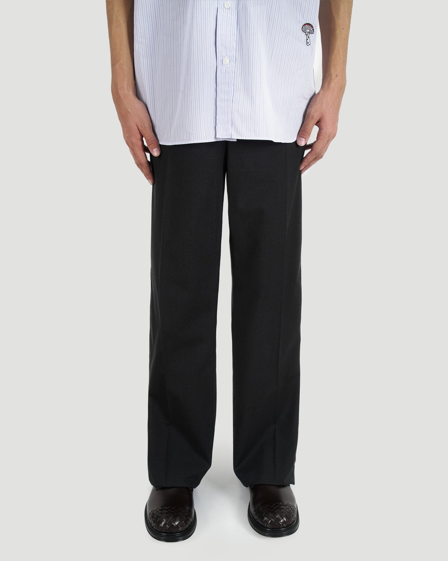 Wool Grain De Poudre Trousers
