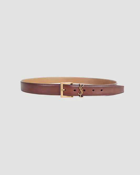CASSANDRE Leather Belt in Brown
