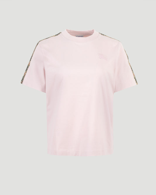 Check Trim Cotton T-shirt