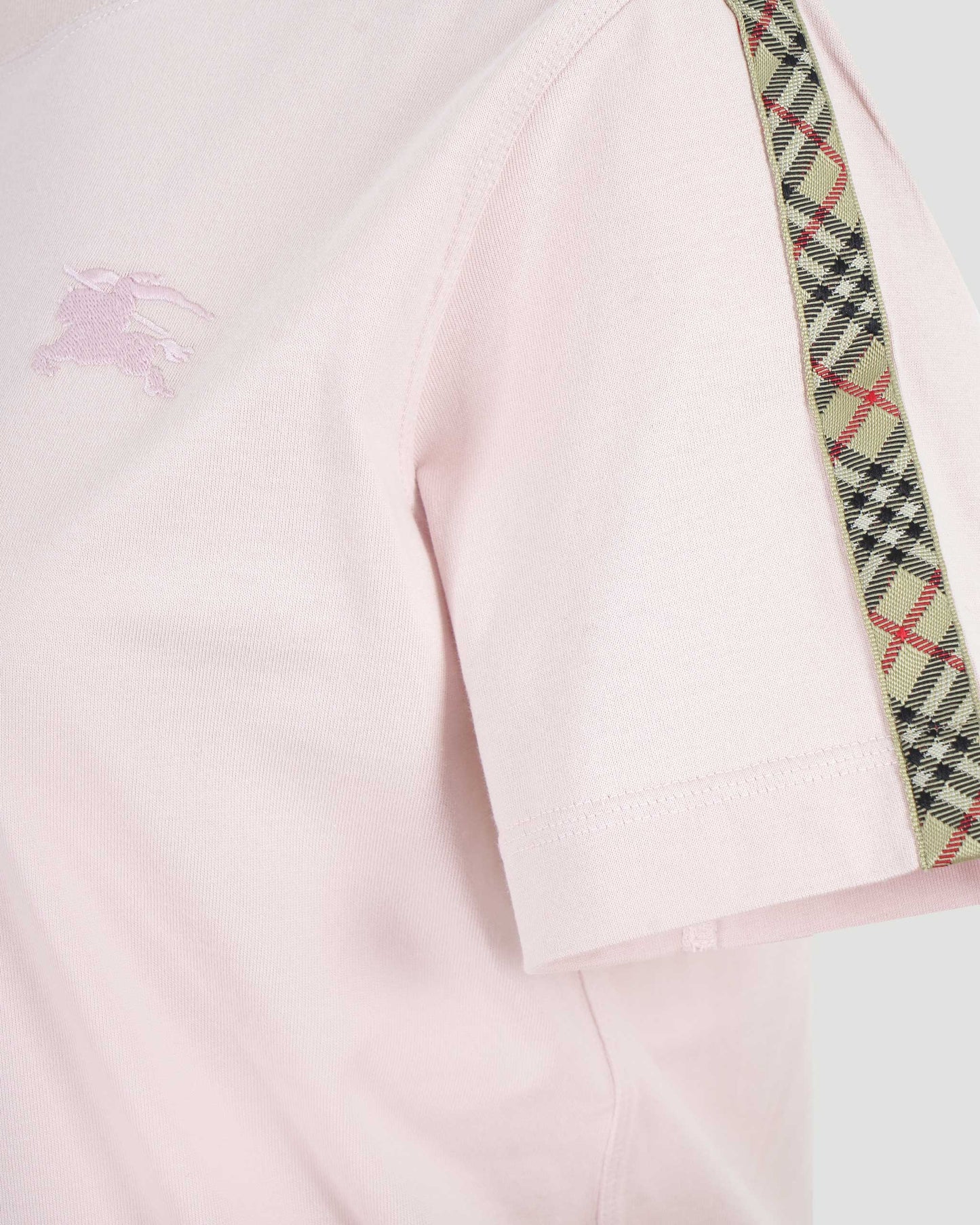 Check Trim Cotton T-shirt