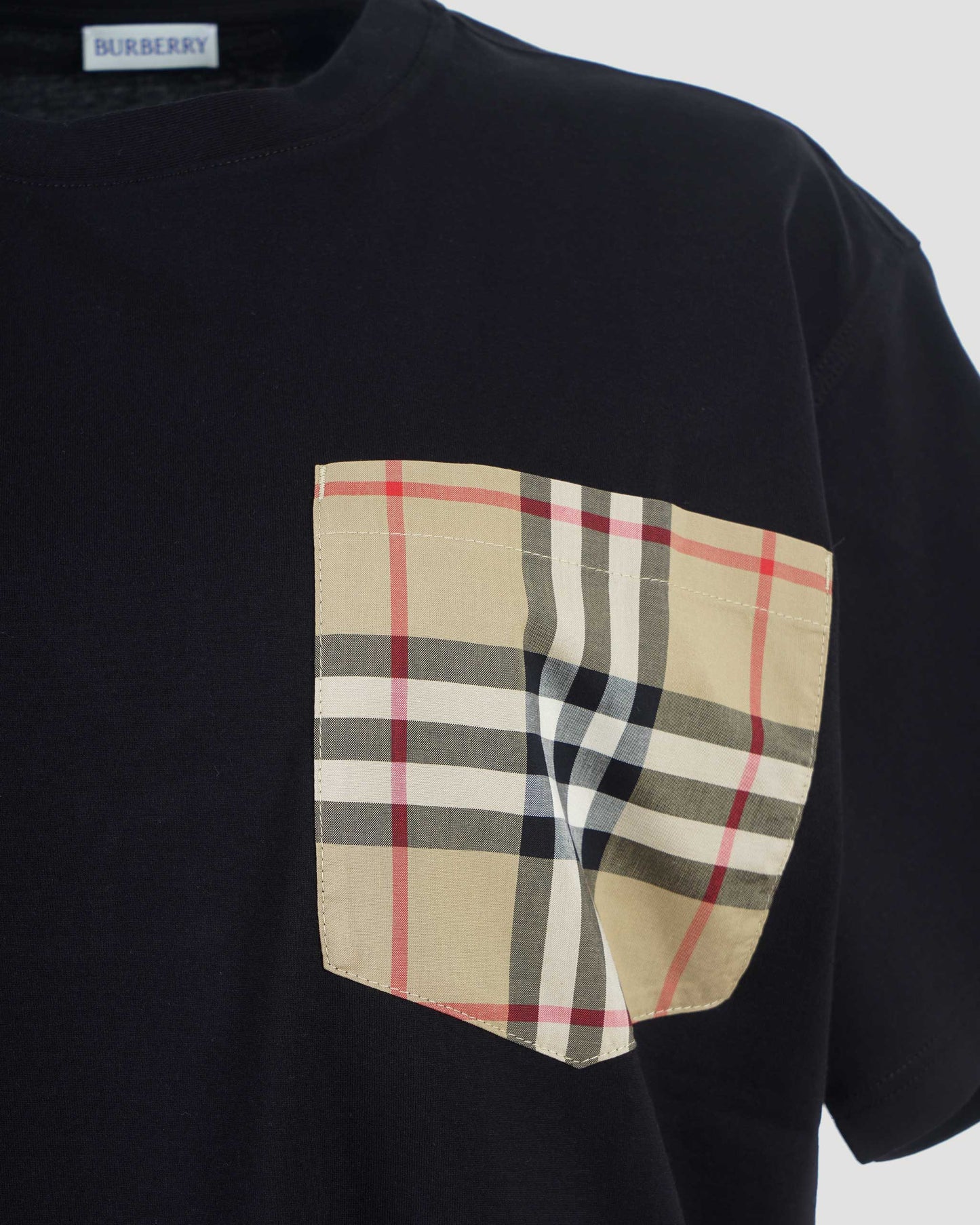 Cotton Shirt with Check Pocket