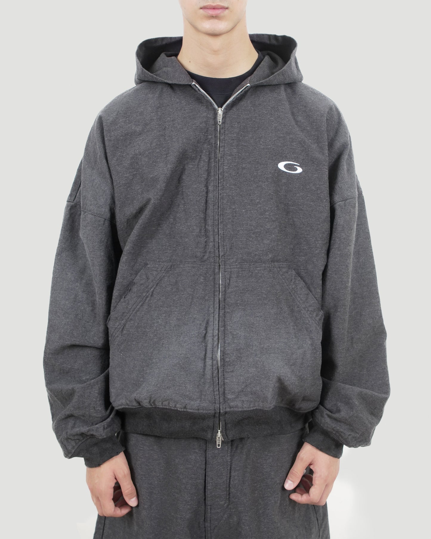 Trompe L'œil Hoodie in Anthracite